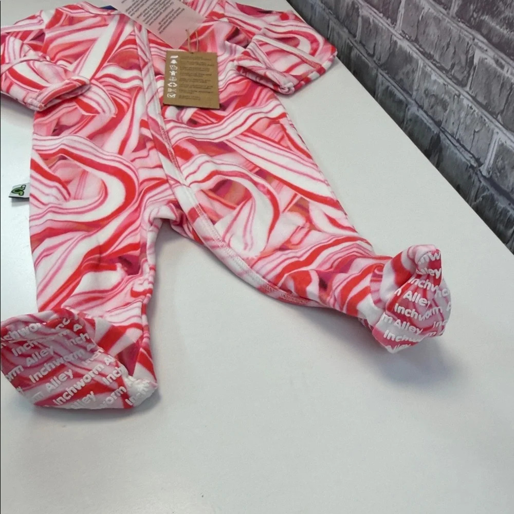 NWT Inchworm sleeper‎ Pink and White Kids One Piece